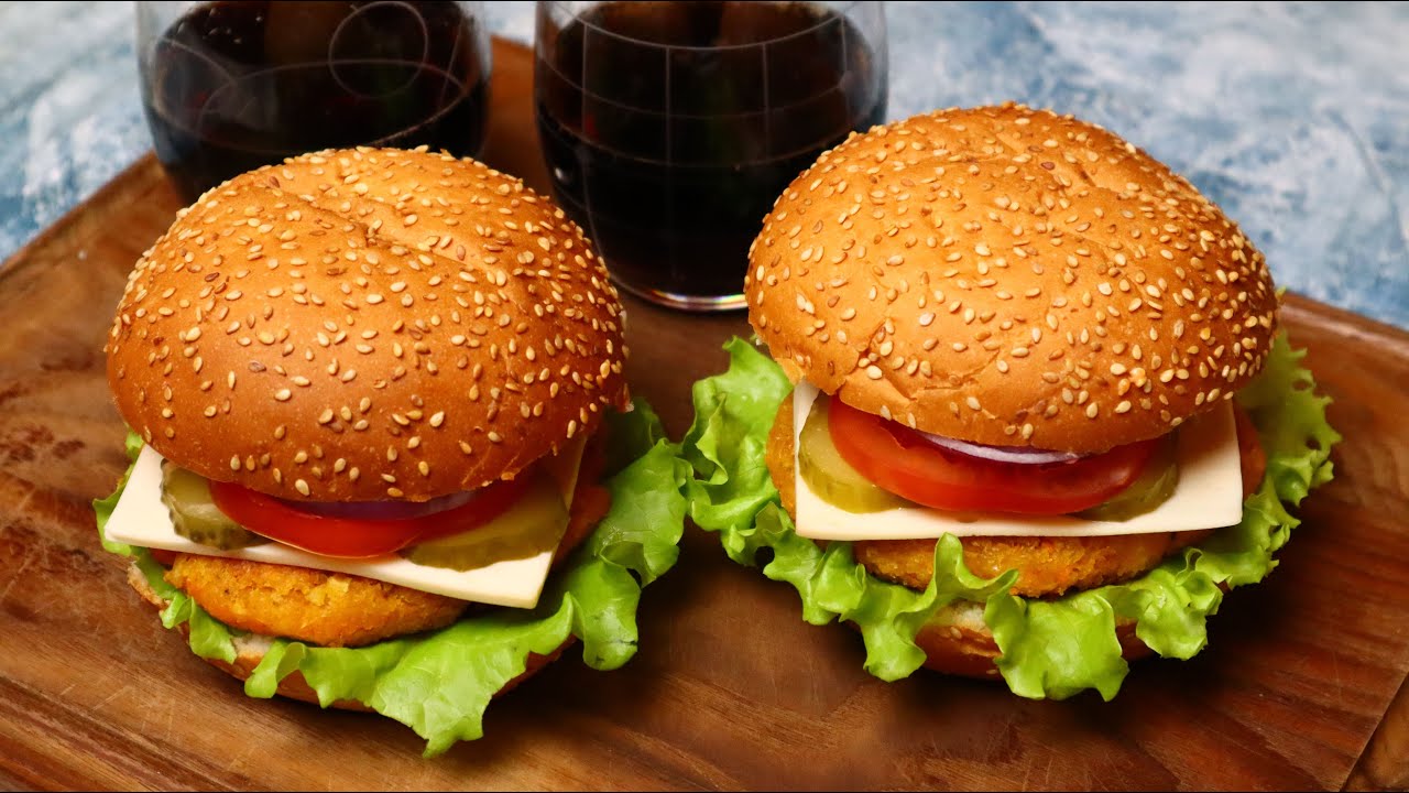 Рецепт - Постный бургер/Постная еда/Веганская еда смотреть онлайн