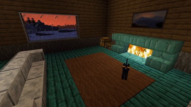 Minecraft Fireplace and Snowstorm Ambience with Music смотреть онлайн