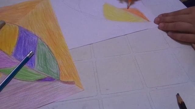 Рисуем листик карандашами!