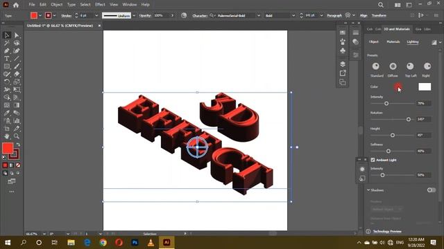 3D Effect in illustrator #3D Effect #3D and Materials смотреть онлайн