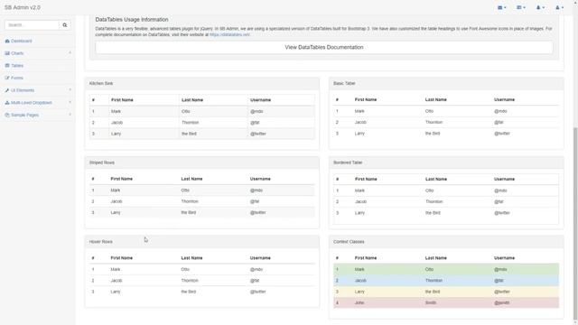 SB Admin 2 - Free Bootstrap Theme Preview смотреть онлайн