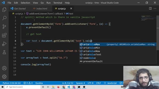 Javascript split() Project to Split Strings or Text on Given Separator Character in TextArea смотреть онлайн