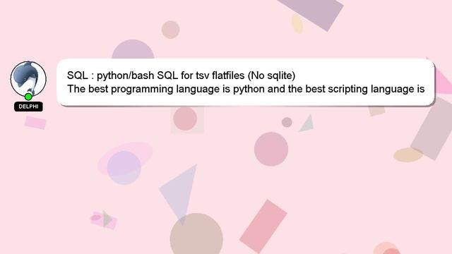 SQL : python/bash SQL for tsv flatfiles (No sqlite) смотреть онлайн