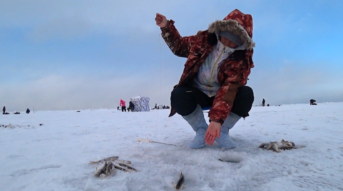 Две кучки рыбы. То снег ,то солнце.. смотреть онлайн