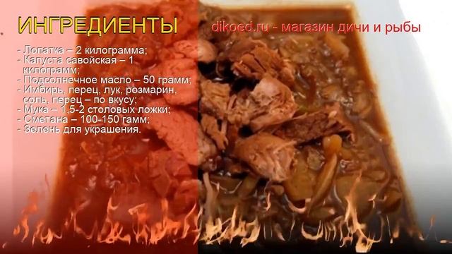 Рецепты из лося - как приготовить лося пошаговый рецепт - Лопатка лося с савойской капустой смотреть онлайн