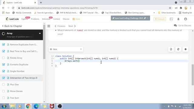 Intersection of Two Arrays II - Leetcode top interview problem level easy смотреть онлайн