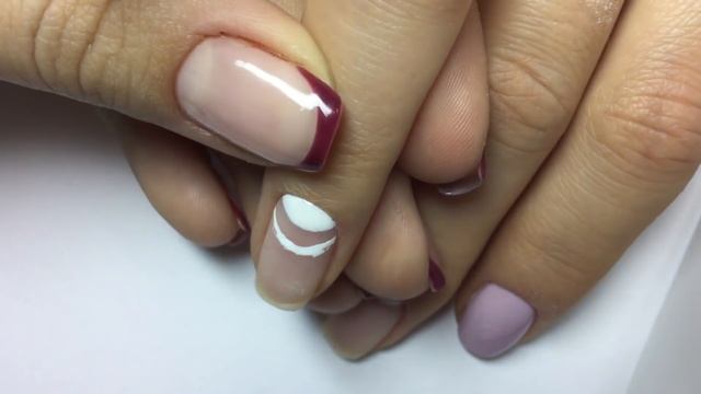 Лунный маникюр с негативным пространством. Покрытие гель-лак + слайдер дизайн