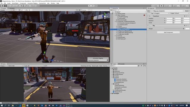 [#04] Unity Animation Rigging - Aiming a weapon using Multi Aim Constraint смотреть онлайн