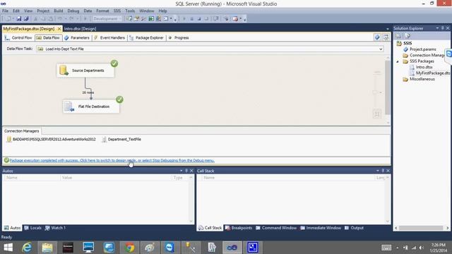 SQL SERVER SSIS Lesson1 MyFirstPackage-Bhaskar Reddy Baddam смотреть онлайн