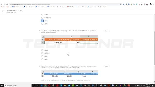 Excel Skills for Business Essentials, Week 2 | Formulas in Context Quiz Solution | Get 100% Grades смотреть онлайн