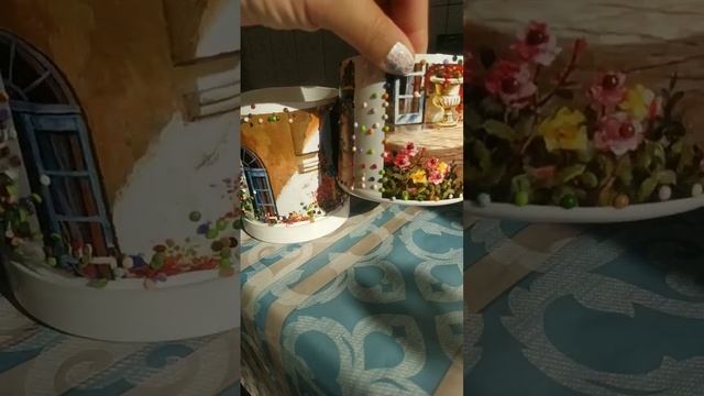 Из остатков страз от алмазной мозаики, горшки для цветов своими руками #diamondpainting смотреть онлайн