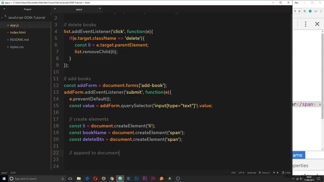 JavaScript DOM Tutorial #12 - Creating Elements смотреть онлайн