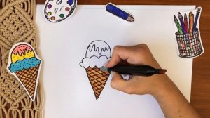 Как нарисовать мороженое ?/ Простой видео урок для детей 4-7 лет