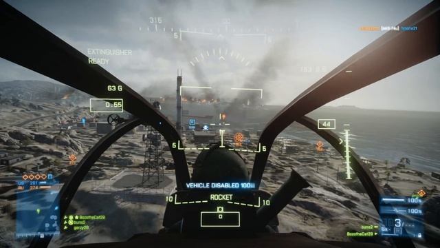 Battlefield 3 ★Attack Helicopter Gameplay★ BF3[Pilot View] Extinguisher, Guided Rockets Pro смотреть онлайн