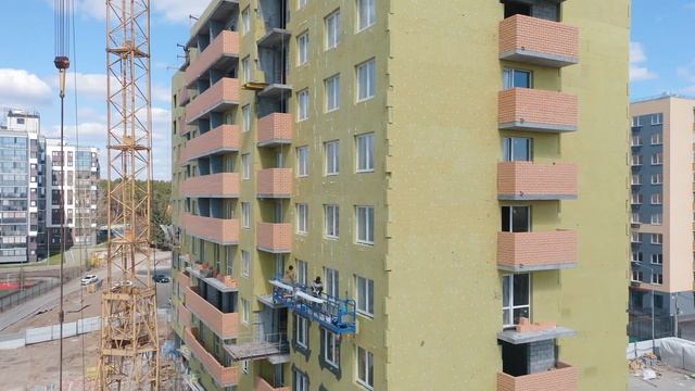 Динамика строительства ЖК Первая Линия. Гавань Застройщик Меридиан Тюмень апрель 2022 смотреть онлайн