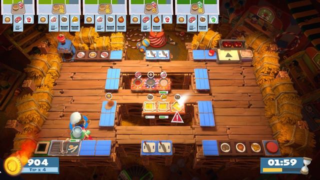 Overcooked! All You Can Eat (Carnival of Chaos) 3-2 (2 Players) - 3 STARS смотреть онлайн