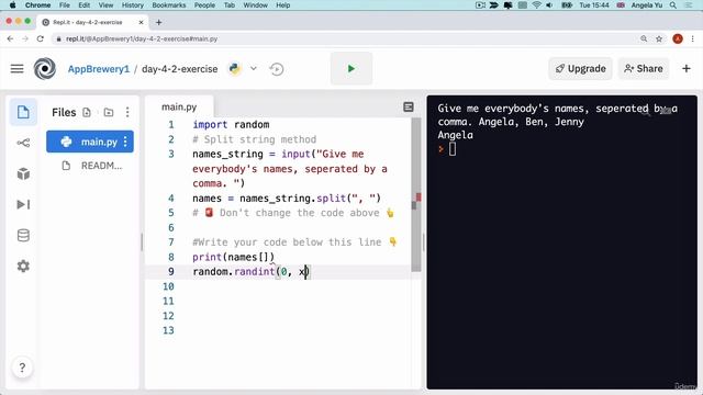 Day 4 - 44-Interactive Coding Exercise Banker Roulette Who will pay the bill смотреть онлайн
