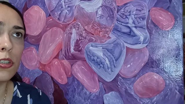 Пять видов любви! Описание картины "Розовый кварц" // художник Наталья Резанова // Acrylic Painting смотреть онлайн