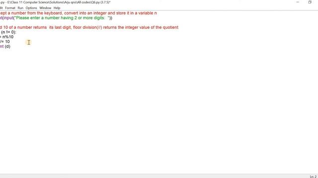 CBSE : Python : Accept a number from the user and print its digits in the reverse order смотреть онлайн
