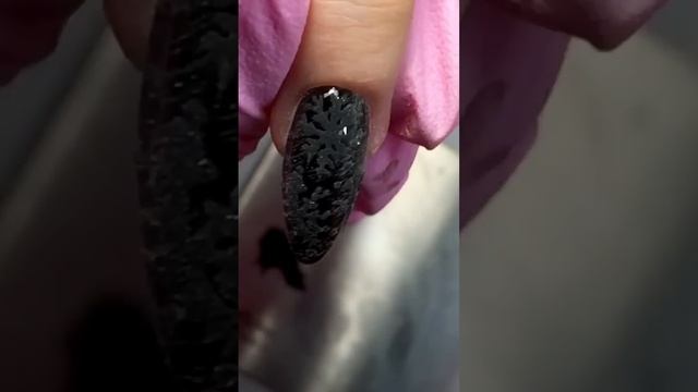 Чёрные снежинки/ #дизайнногтей