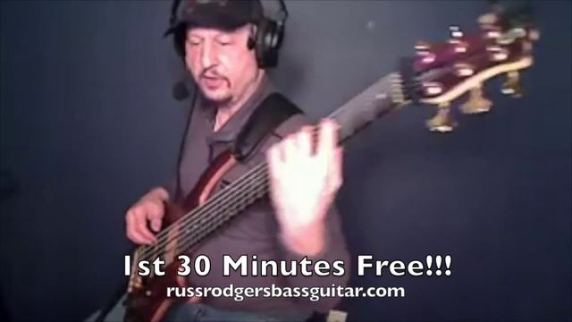 Skype Bass Lesson On Left Hand String To String Movement In One Fret With Russ Rodgers смотреть онлайн