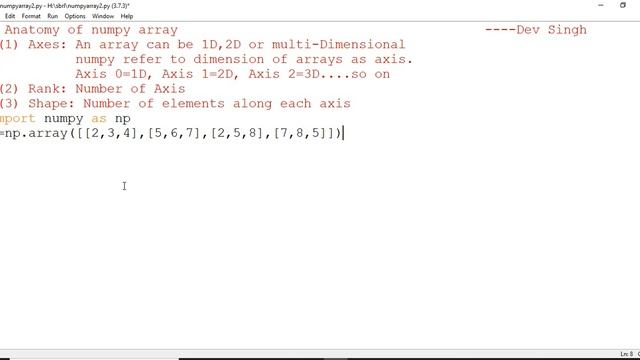Anatomy of numpy arrays смотреть онлайн