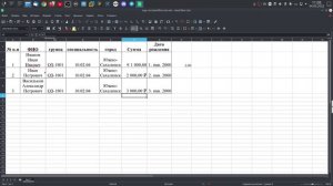 Сумма в LibreOffice Calc.