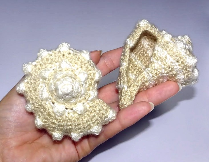 Вязание крючком: Вязаная ракушка рапан крючком, интерьерный декор
