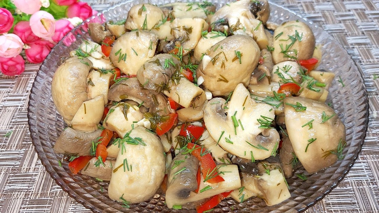 Грибная Закуска на Праздничный стол. Обалденные Маринованные Шампиньоны с Перцем смотреть онлайн