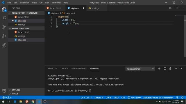 Anime.js Battery Charge Animation смотреть онлайн