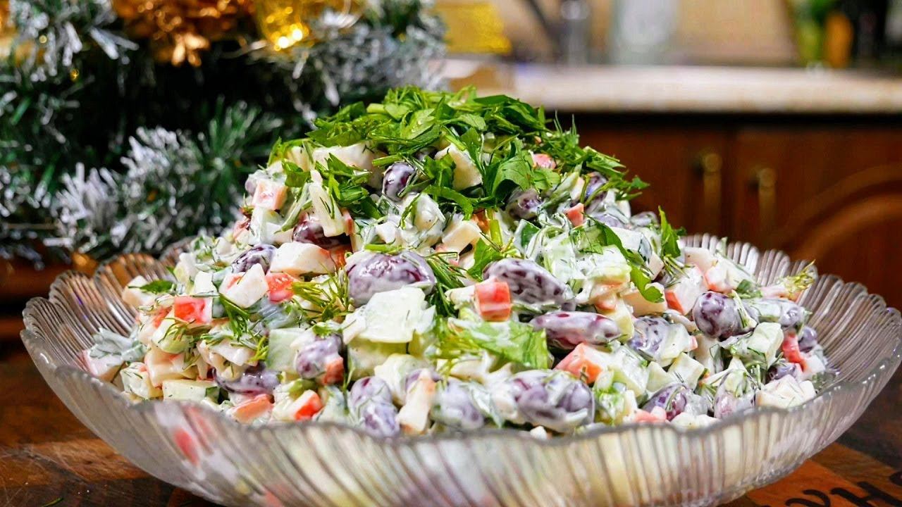 Нереально вкусный салат из ТРЁХ ИНГРЕДИЕНТОВ за ТРИ МИНУТЫ. Крабовый салат, цыганка готовит. смотреть онлайн
