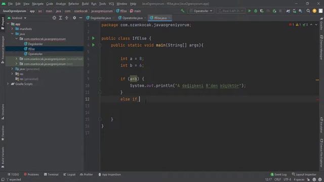 Android Mobil Programlama Dersleri Java & Kotlin #9 Java If Else Kontrol #AndroidStudio #ÖĞRETİYORU смотреть онлайн