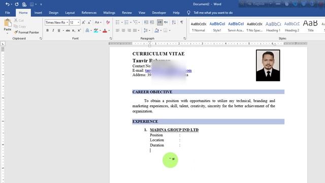 How to make a professional CV in MS Word || How to write a CV? Best CV Format 2021 смотреть онлайн