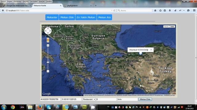2015 Spatial Type & Google Maps & PHP & Postgresql & çomü ileri veritabanı смотреть онлайн