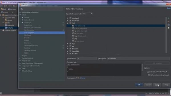 Как создавать снипеты в phpStorm