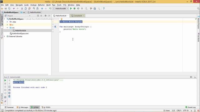 Kotlin - Hello World Program смотреть онлайн