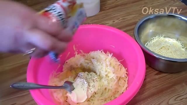 Запеканка из тертого картофеля. Casserole of grated potato. смотреть онлайн