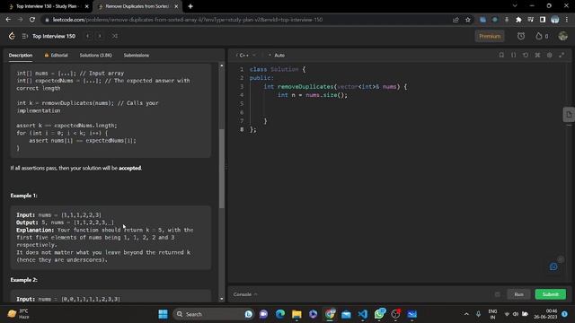 80. Remove Duplicates from Sorted Array II Medium LEETCODE смотреть онлайн