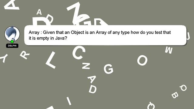 Array : Given that an Object is an Array of any type how do you test that it is empty in Java? смотреть онлайн