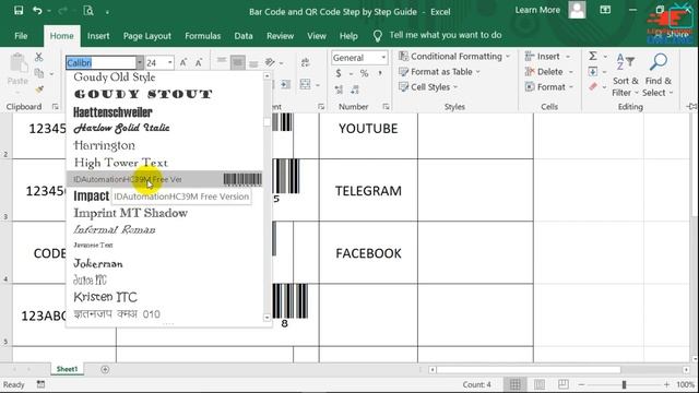 How to create BAR Code in Excel || How to create QR Code in Excel || BARCODE & QR Code (Hindi) смотреть онлайн