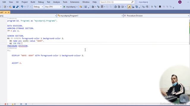 SCREEN SECTION |COBOL смотреть онлайн