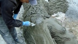 как сделать кору  дерева  из  цемента,  и  обзор  работ  деревья  из  арт  бетона.вход  цветочник .