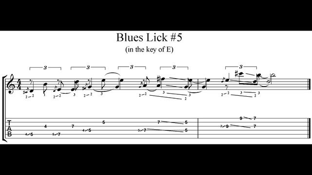 Guitar Licks with Tab - Blues Lick #5 (in the key of E) смотреть онлайн