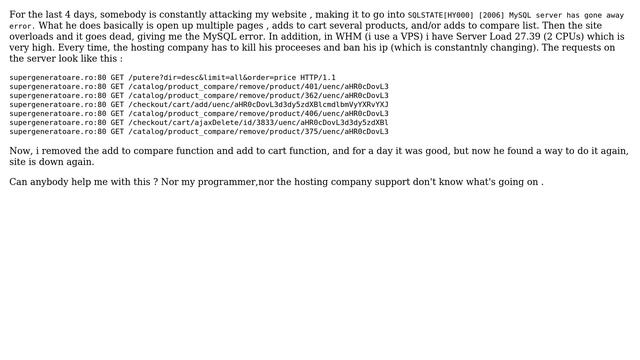 Magento: Big problem with error SQLSTATE[HY000] [2006] MySQL server has gone away смотреть онлайн