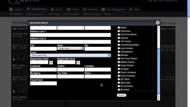 Address Book Advanced Search (event signups) смотреть онлайн