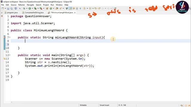 Q65- Minimum Length Word in a String ~Java Program | Program for Minimum Length Word in a String смотреть онлайн