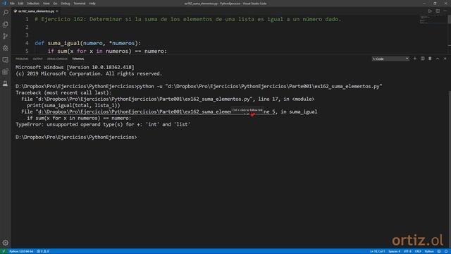 Python - Ejercicio 162: Determinar si la Suma de los Elementos de una Lista es Igual a un Número смотреть онлайн