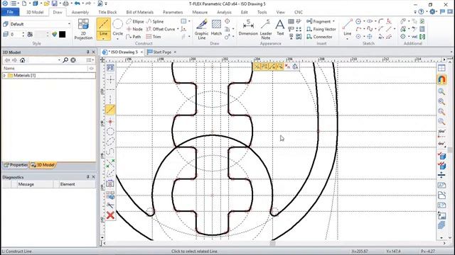 T-Flex CAD 15 2D - Exercise 59 смотреть онлайн