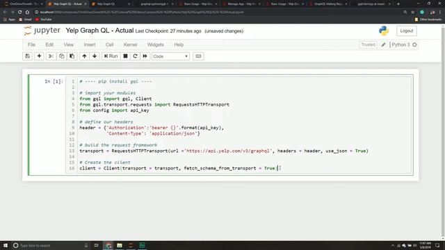 Working With The Yelp GraphQL API In Python | Part One смотреть онлайн