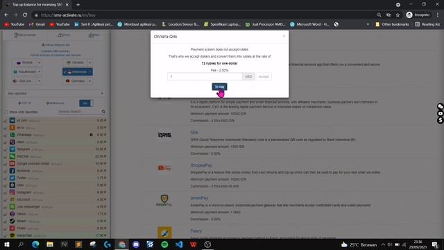 CARA ISI SALDO SMS ACTIVATE RU & BELI NOMOR VIRTUAL UNTUK OTP PROMO PENGGUNA BARU GOJEK dan GOFOOD смотреть онлайн